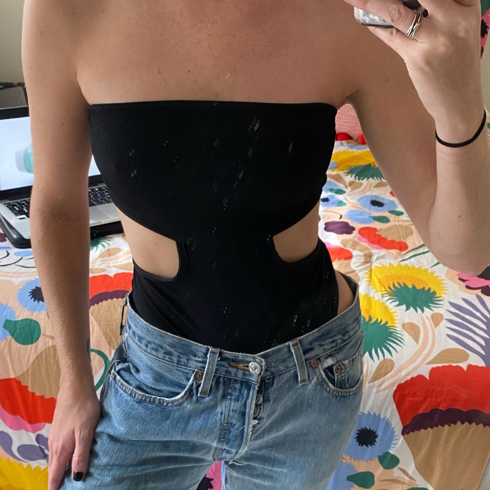 Black cut out bodysuit